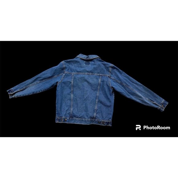 Vintage Lee Denim Jacket Blue Jean Large Trucker Cowboy1990s Retro Western - Picture 3 of 10